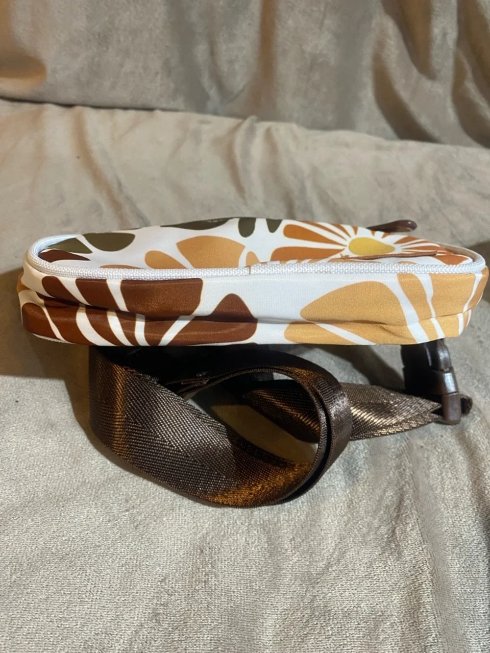 Bangs Shoes Retro Floral Print Cosmetic Bag - Yellow, Orange & Olive